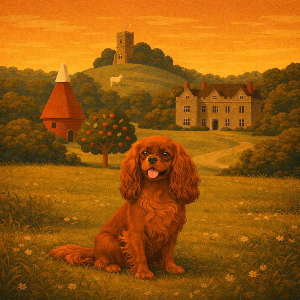 Dog walking near Boughton Monchelsea